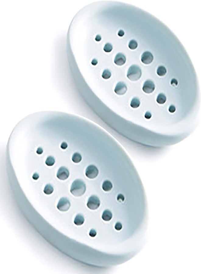 Potency صينية صابون بوتنسي، قطعتان، طبق صابون سيليكون متعدد الاستخدامات مع فرش، حامل صابون ذاتي التصريف لصابون القوالب، للاستحمام، حوض الحمام، المطبخ (أزرق) - Image 1